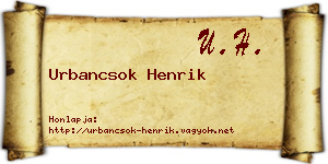 Urbancsok Henrik névjegykártya