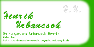 henrik urbancsok business card